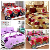 Polycotton Disha Creations GALACE king size bed sheets & pillow covers, 3D printed, ideal for AC rooms in anniversary celebrations
